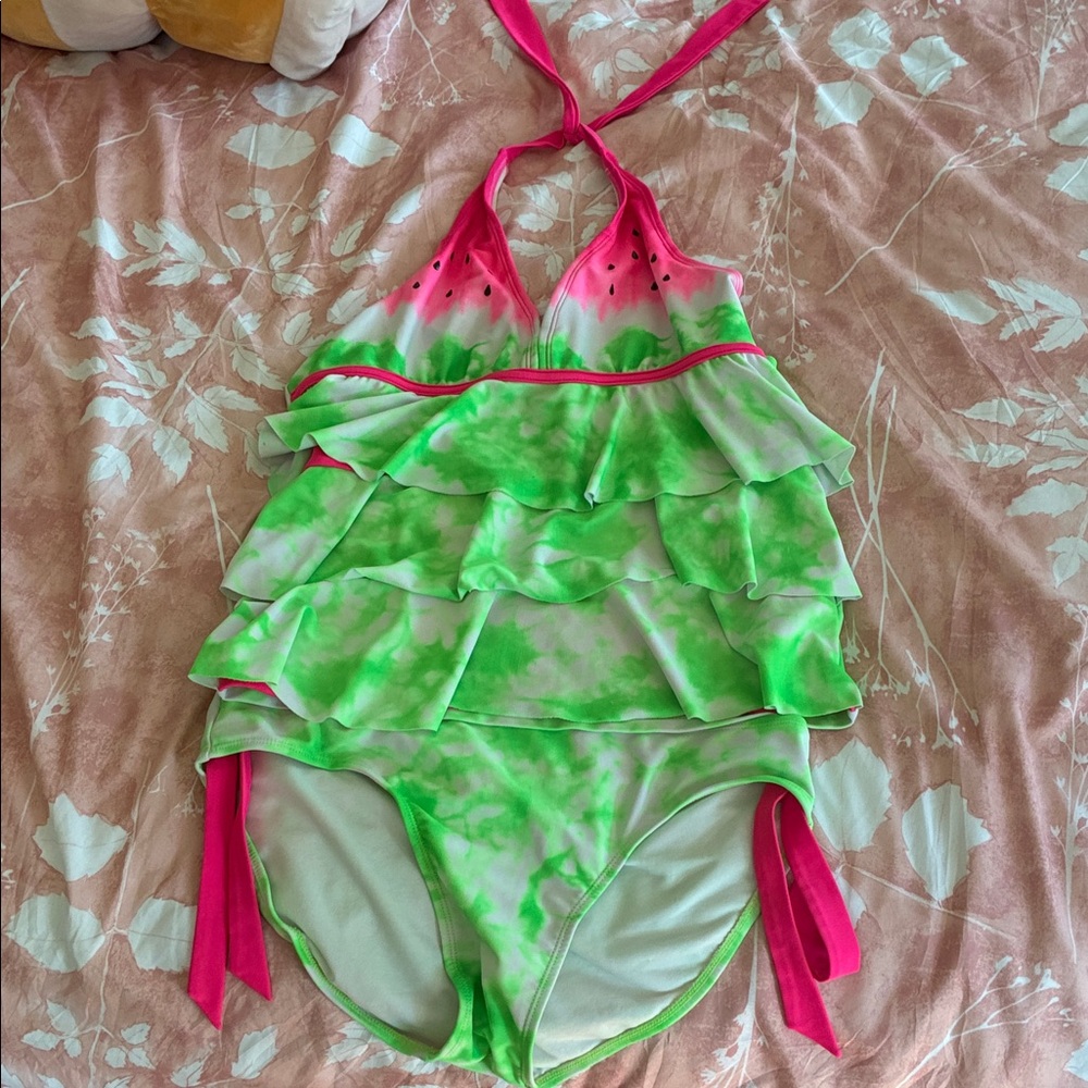 Justice Top with Neon Green Trim